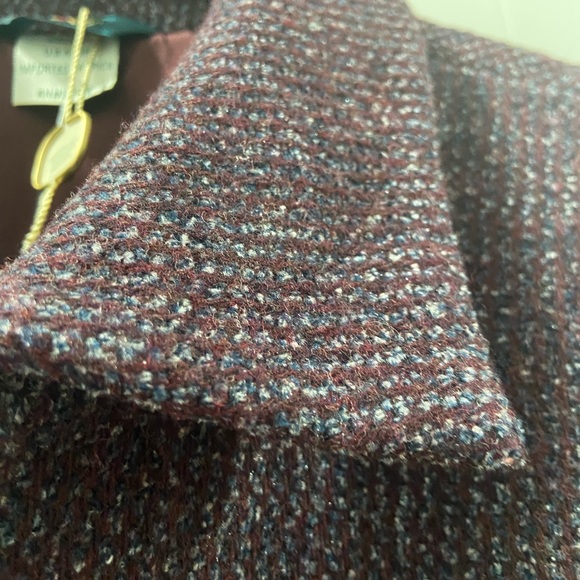 Wool blend Zipup Blazer Coat HW New York Womens Coat Plum and Gray NWT Size 12 - Picture 14 of 15